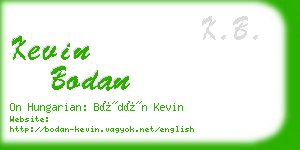 kevin bodan business card